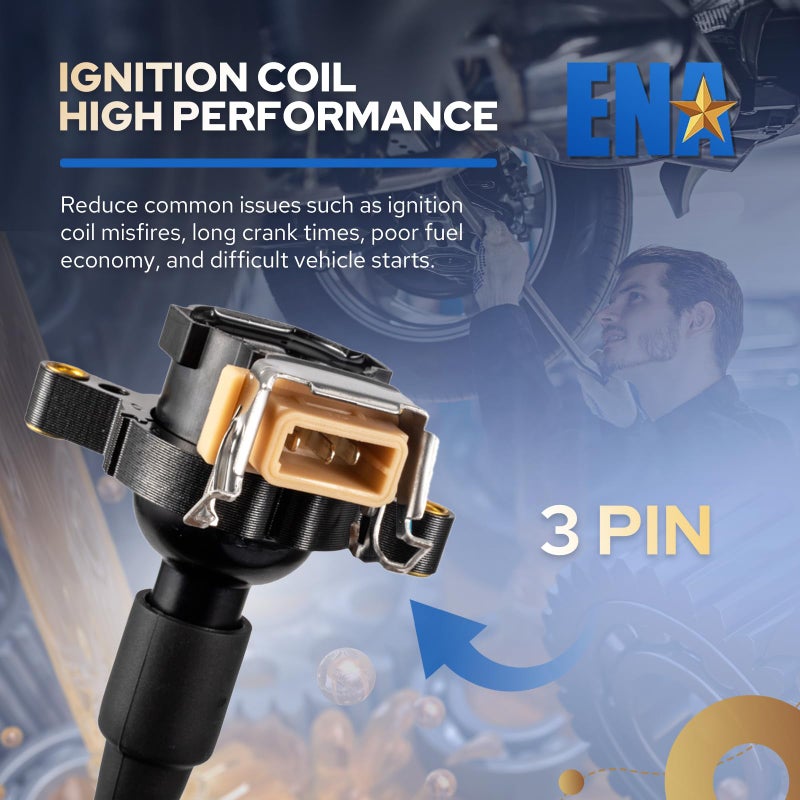ENA Set of 8 Ignition Coil Pack Compatible with BMW Bentley Land Rover 540i 740i 740iL 840Ci M5 Z8 X5 4.4L 4.6L 5.0L V8 for E36 E46 E31 E38 E39 E53 UF354 UF300 E721 E720 E383 IC417 - Image 4